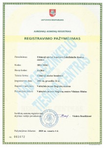 Imones registravimo pazymejimas